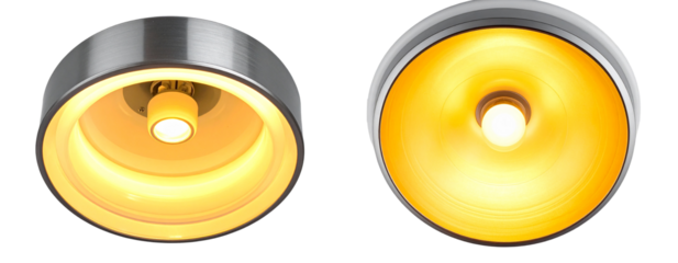  Round Recessed Ceiling Light with Warm LED Illumination, isolated on transparent background PNG