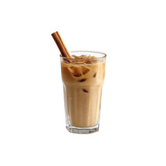 Iced Coffee with Cinnamon Stick in Glass