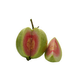 Red-fleshed guava isolated on transparen png.