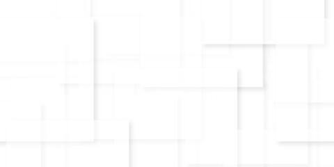 Modern Abstract white background design with layers of textured white transparent material in triangle and squares shapes. White color technology concept geometric line vector background.	