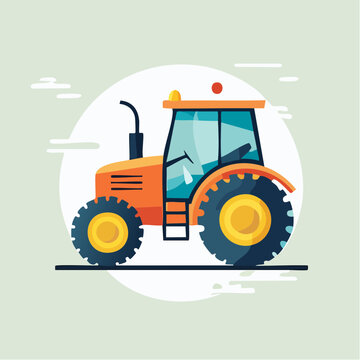 Ic&ocirc;ne vectorielle minimaliste de tracteur agricole