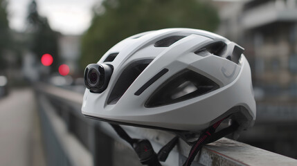 Fototapeta premium Un casque avec un caméra vidéo.