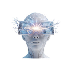 Transcendent Vision Humanoid Experiencing Virtual Reality Overload
