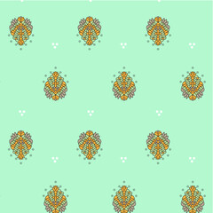 indian seamless motifs vector fabrics design.with light ground and white dot.