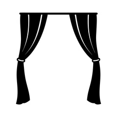 Elegant silhouette vector drapes curtains for interior design and stage presentation