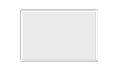 Obraz premium Clear Glass Rectangle on Transparent Background - Glossy Panel, UI Button, or Banner for Glassmorphism Effect 