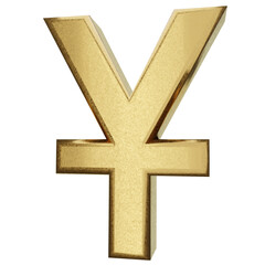 Fototapeta premium Golden Chinese Yuan Sign 3D render 