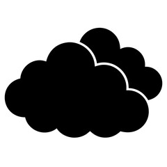 Cloud silhouette vector icon simple weather symbol graphic design element