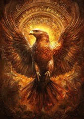 Colorful illustration of a phoenix