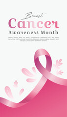 A poster Breast Cancer Awareness Month Ribbon
