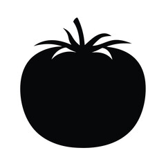 Silhouette vector tomato icon for fresh food graphics and organic design elements