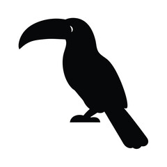 Silhouette vector of a toucan bird tropical wildlife icon for design projects