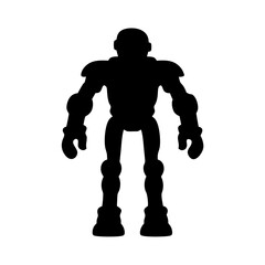 Robot silhouette vector graphic for scifi technology and futuristic design projects