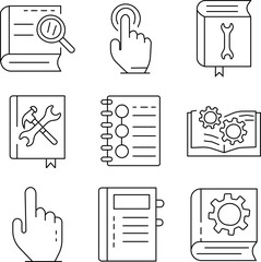 Fototapeta premium Vector Pack of Engineering Icons — including a clean, modern submitting icon. Perfect for technical projects, presentations, and industrial design. Scalable, editable