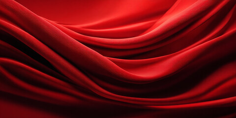 Obraz premium Deep red fabric with soft folds and subtle texture, creating a luxurious and elegant appearance.