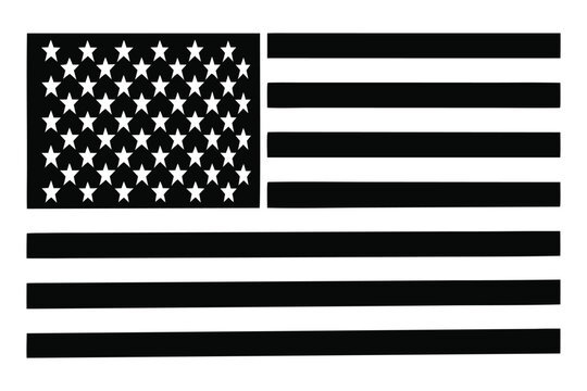 Minimal American Flag Vector in Black and White