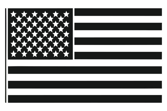 Minimal American Flag Vector in Black and White