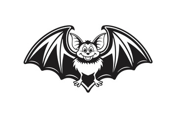 Cartoon Bat Icon Isolated on White Background Design