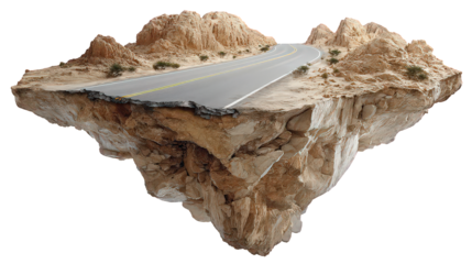 Floating Desert Road: A Surreal Landscape