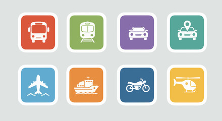 Icon set transportation