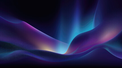 Futuristic neon aurora borealis in abstract wave shapes.