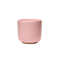 Elegant Pink Ceramic Cup with Beige Base - Minimalist Design