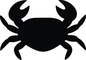 Crab Silhouette Isolated Marine Wildlife Creature Crustacean Flat