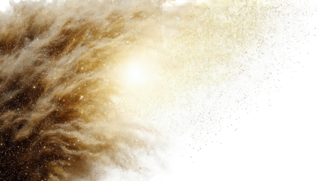 Golden Spiral Galaxy with Cosmic Dust and Bright Light