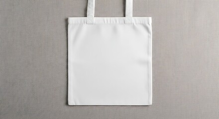Fototapeta premium White canvas tote bag mockup on gray background