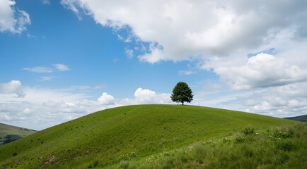 landscape with blue sky and clouds