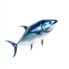Blue shark drawing on a white background