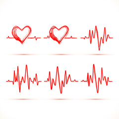 Heart and heartbeat symbol