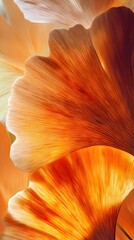 Close up of yellow and orange ginkgo flower petals.