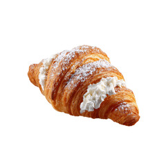 Delicious Cream-Filled Croissant with Powdered Sugar