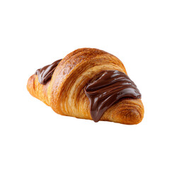 Delicious Chocolate Croissant Pastry, Isolated on Black Background
