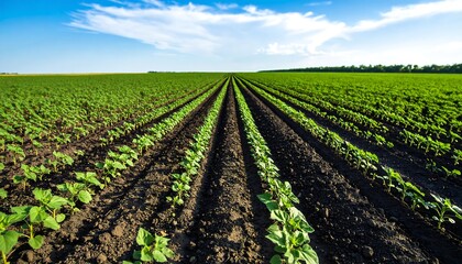 Obraz premium Young plants in neat rows