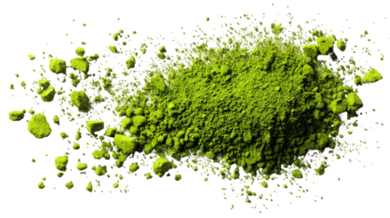 Green Powder Explosion on Black Background