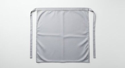 Gray Apron Mockup Flat Lay on White Background for Restaurant or Chef Use