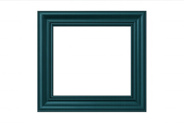 Fototapeta premium Classic dark teal picture frame with transparent background, perfect for showcasing artwork or photos