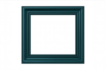Classic dark teal picture frame with transparent background, perfect for showcasing artwork or photos