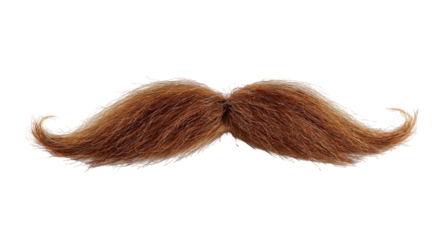 Brown Handlebar Mustache on Transparent Background - Powered by Adobe