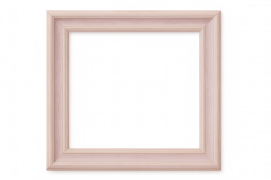 Pale wooden picture frame resting on transparent surface, displaying clean minimalist design