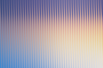 Fototapeta premium Abstract backdrop featuring vertical lines and a smooth gradient transitioning from blue to purple and yellow, evoking a serene and ethereal mood