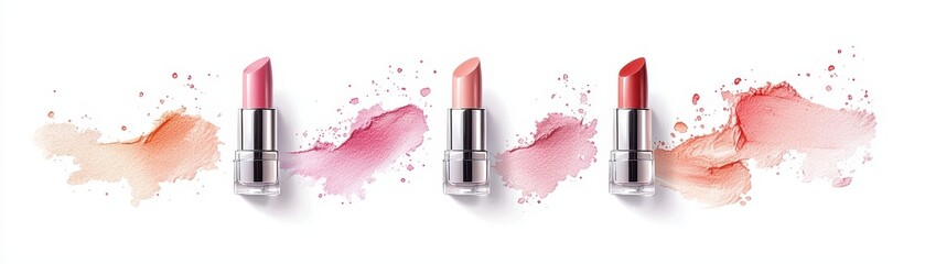 Colorful illustration created from lipsticks in different colors