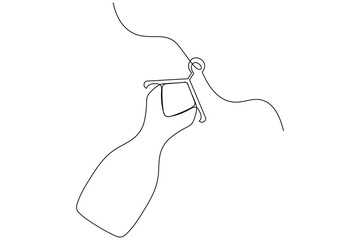 Obraz premium Minimalist clothes hangers single line art isolated vector design 