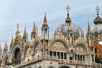 Saint Mark Basilica, byzantine and gothic architectures in Venice, Italy
