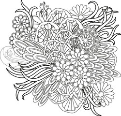 Abstract geometric shapes with vibrant color accents