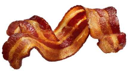 Crispy Bacon with Blue Glitter on Transparent Background