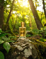 Perfume bottle in forest setting (2)