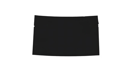 A single black curved rectangular electronic component, possibly a replacement screen or bezel, isolated on a clean white background.